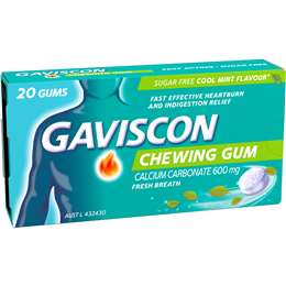 Gaviscon Heartburn & Indigestion Chewing Gum Cool Mint 20 pack
