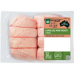 Woolworths Lamb Leg Mini Roast 2 pack 400g - 850g