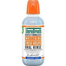 TheraBreath Whitening Oral Rinse Fresh Breath Radiant Mint 473mL