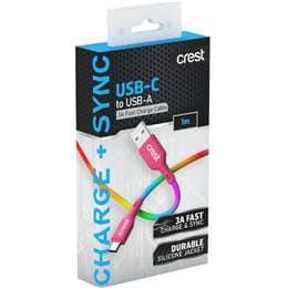 Crest USB A to USB C Cable 1m Rainbow each