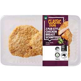 Woolworths 2 Chicken Schnitzels Pub Style 440g