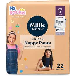Millie Moon Ms Rachel Nappy Pants Size 7 (17+kg) 22 pack
