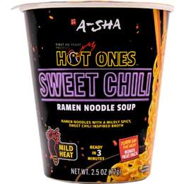 A-Sha Hot Ones Ramen Noodle Soup Sweet Chilli 72g