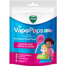 Vicks Kids VapoPops Sore Throat Berry 8 pack