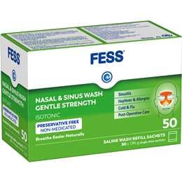Fess Nasal & Sinus Saline Wash Gentle Strength Refill Sachets 50 pack