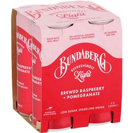 Bundaberg Refreshingly Light Sparkling Drink Pomegranate & Raspberry 250mL x 4 pack