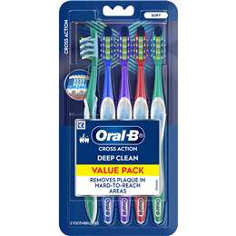 Oral-B Cross Action Toothbrushes Soft Value 5 pack