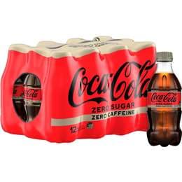 Coca-Cola Mini Zero Sugar Zero Caffeine Soft Drink Bottles 300mL x 12 pack