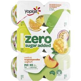Yoplait Zero Added Sugar Tropical Paradise Yoghurt Punnets 160g x 6 pack