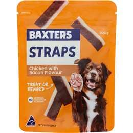 Baxter's Dog Treat Straps Chicken & Bacon 200g