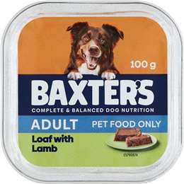 Baxter's Adult Wet Dog Food Loaf Tray Lamb 100g