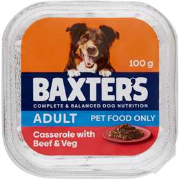 Baxter's Adult Wet Dog Food Casserole Tray Beef & Vegetables 100g