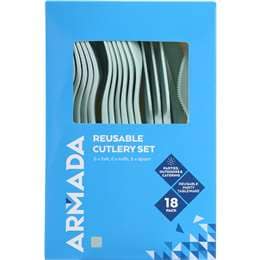Armada Reusable Cutlery Set Assorted 18 pack