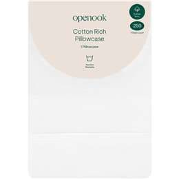 Openook 250TC Cotton Rich Pillowcase White each