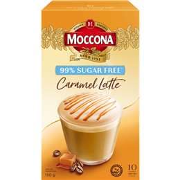 Moccona Coffee Sachets 99% Sugar Free Caramel Latte 10 pack