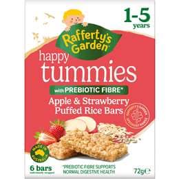 Rafferty's Garden Happy Tummies Apple & Strawberry Puffed Rice Bars 6 pack