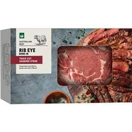 Woolworths Australian Beef Rib Eye Bone Sharing Steak 550g - 1.1kg