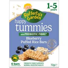 Rafferty's Garden Happy Tummies Blueberry Puffed Rice Bars 6 pack