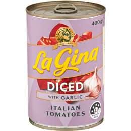 La Gina Finely Diced Tomatoes With Garlic 400g