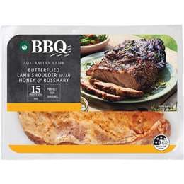 Woolworths BBQ Butterflied Lamb Shoulder Honey & Rosemary 700g - 1.5kg