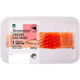 Woolworths Fresh Tasmanian Salmon Skin On 200g