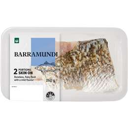 Woolworths Barramundi Portions Skin On 260g