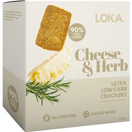 Loka Ultra Low Carb Crackers Cheese & Herb 120g