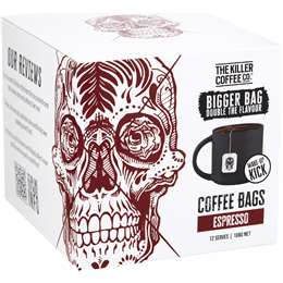 The Killer Coffee Co Coffee Bags Espresso 12 pack