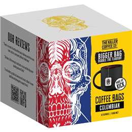 The Killer Coffee Co Coffee Bags Colombian 12 pack