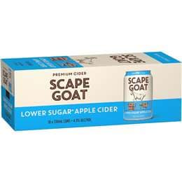 Scape Goat Low Sugar Apple Cider Cans 330mL x 10 pack