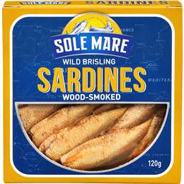 Sole Mare Wild Brisling Sardines Wood Smoked 120g
