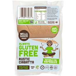 Well & Good Gluten Free Rustic Ciabatta Rolls 150g