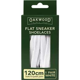 Oakwood Flat Sneaker Shoelaces White 120cm each