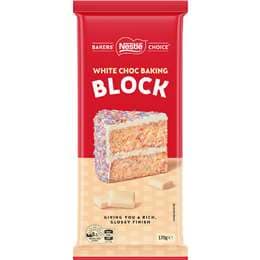 Nestle Baker's Choice White Choc Baking Block 170g