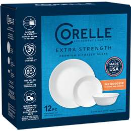 Corelle Extra Strength Dinnerware Set 12 pack
