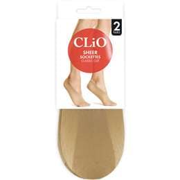 Clio Sheer Sockettes Classic Cut Natural 2 pack