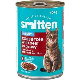 Smitten Wet Cat Food Casserole Beef In Gravy 400g