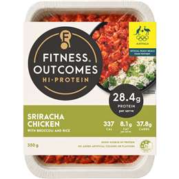 Fitness Outcomes Sriracha Chicken With Broccoli & Rice 350g