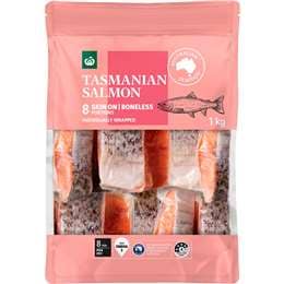 Woolworths Tasmanian Salmon Portions Skin On 1kg