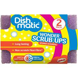 Dishmatic Wonder Scrub Ups Sponge Scourers 2 pack