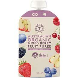 Australian Organic Food Co. Mixed Berry Fruit Puree Pouch 120g