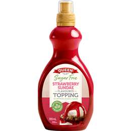 Queen Sugar Free Flavoured Topping Strawberry Sundae 355mL