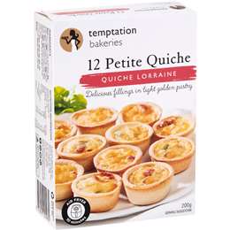 Temptation Bakeries Petite Quiche Lorraine 12 pack