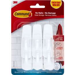 Command Everyday Value Bathroom Hooks Medium 6 pack