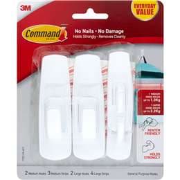 Command Everyday Value Assorted Hooks Medium & Large 4 pack