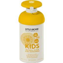 Little Urchin SPF50 Kids Natural Clear Zinc Sunscreen Pump 300g