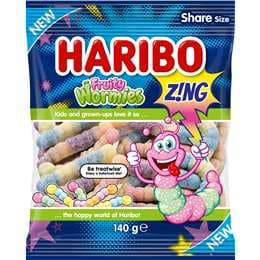 Haribo Fruity Wormies Lollies Share Size 140g