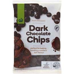 Woolworths Dark Chocolate Chips 200g
