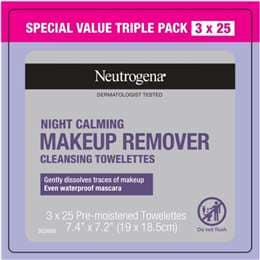 Neutrogena Night Calming Makeup Remover Cleansing Wipes 3 x 25 pack