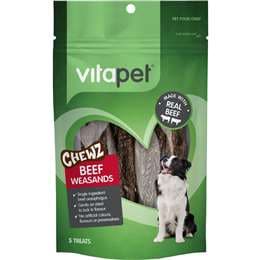 Vita Pet Chewz Meat Straps Beef Weasands 5 pack